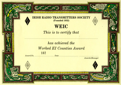 WEIC Award Certificate